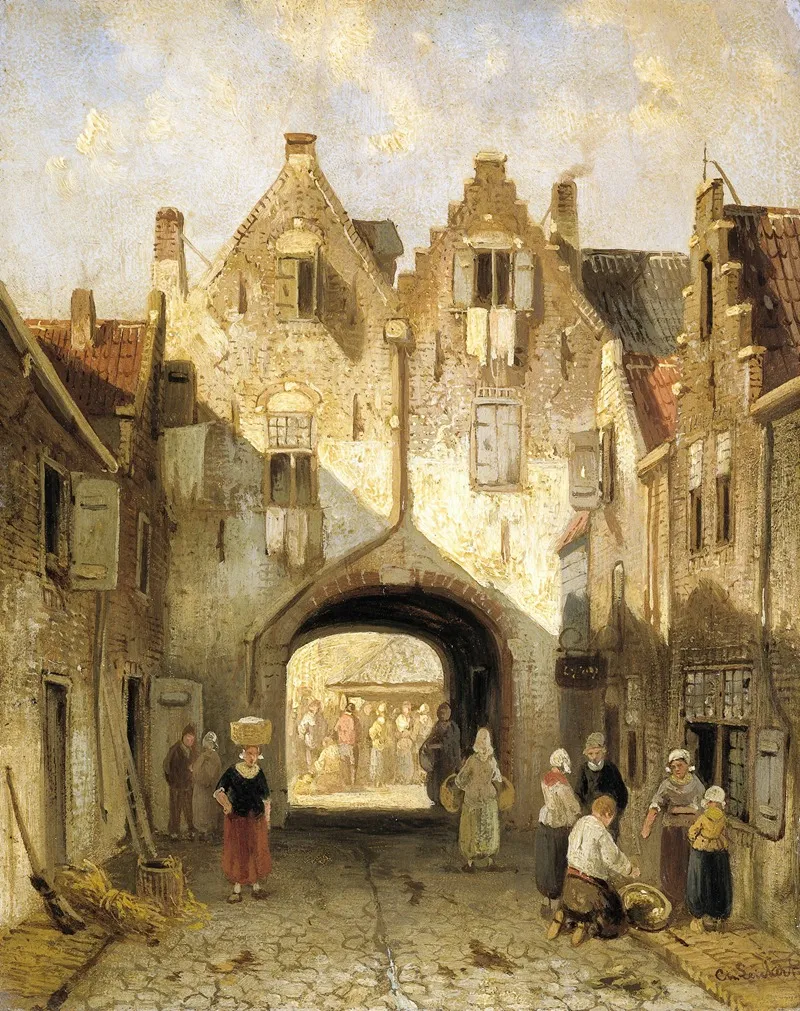 The Old Gate by Charles Leickert - Canvas Print
