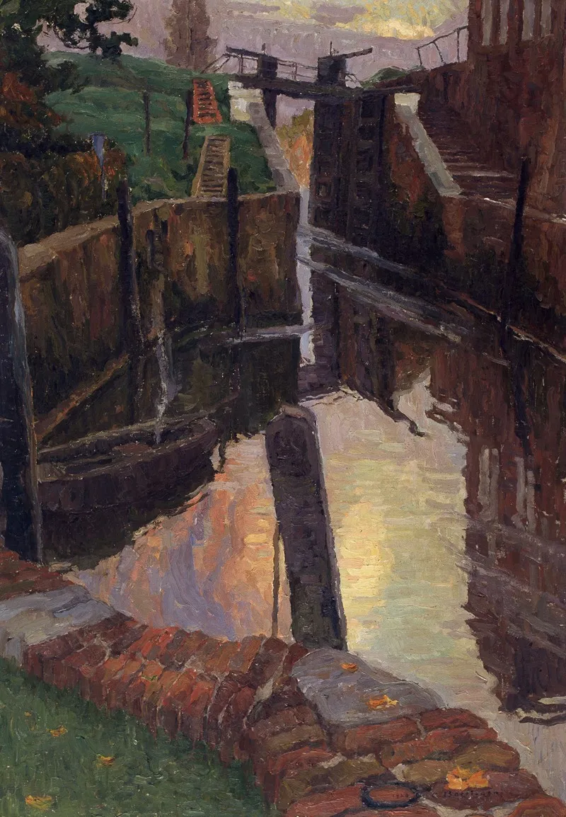 The Old Lock On The River Scheldt by Albert Baertsoen - Canvas Print