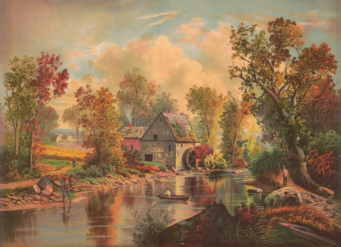 The Old Mill Stream 2 by Gibson &amp; Co. Lith - Canvas Print