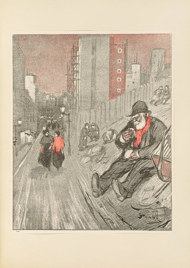 The Organ Player by Théophile Alexandre Steinlen - Canvas Print