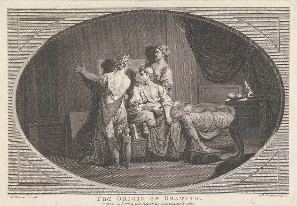 The Origin Of Drawing by Simon François Ravenet - Canvas Print