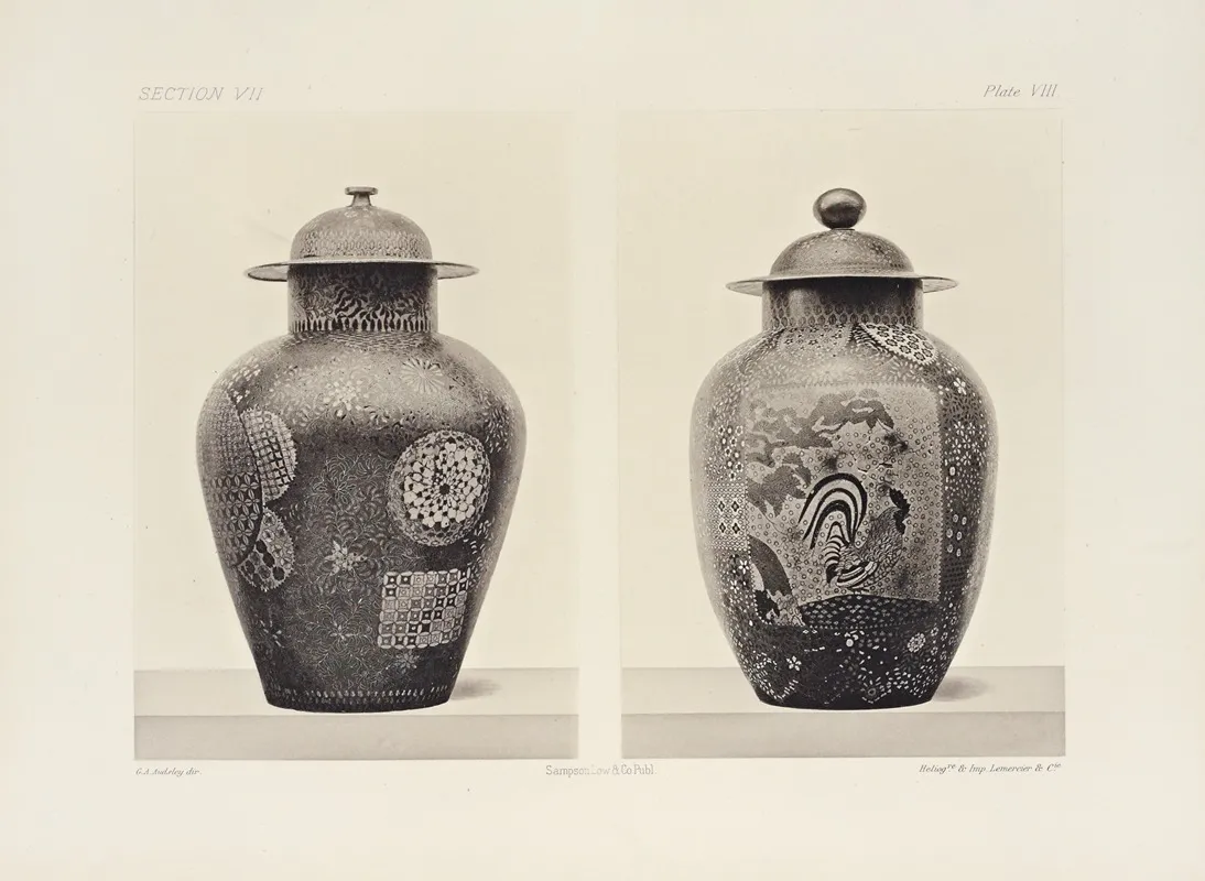 The Ornamental Arts Of Japan Pl 091 by George Ashdown Audsley - Canvas Print