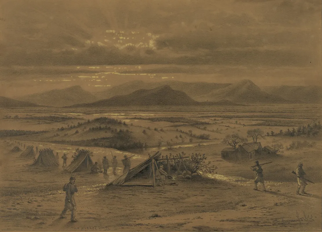 The Outer Picket Line Winter by Edwin Forbes - Canvas Print