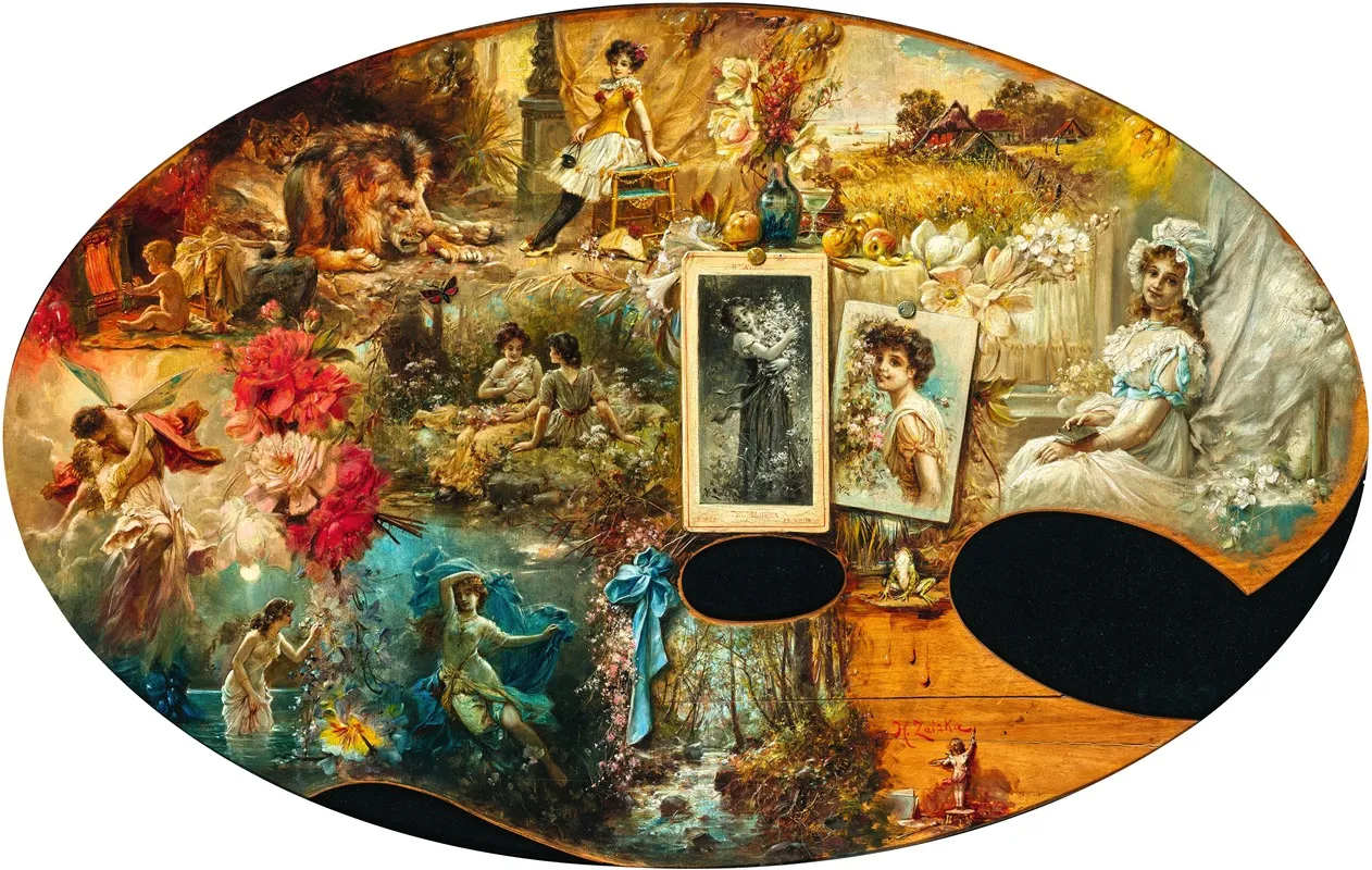 The Painters Palette by Hans Zatzka - Canvas Print