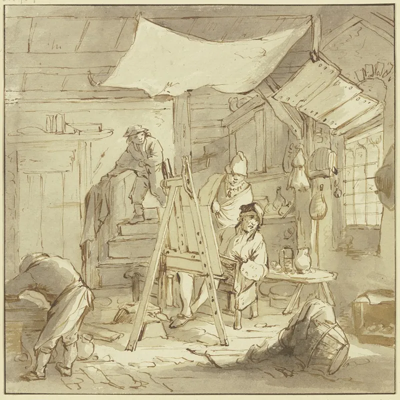 The Painters Workshop 3 by Isaac van Ostade - Canvas Print