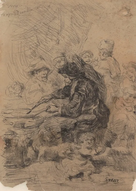 The Pancake Woman by James Ensor - Canvas Print