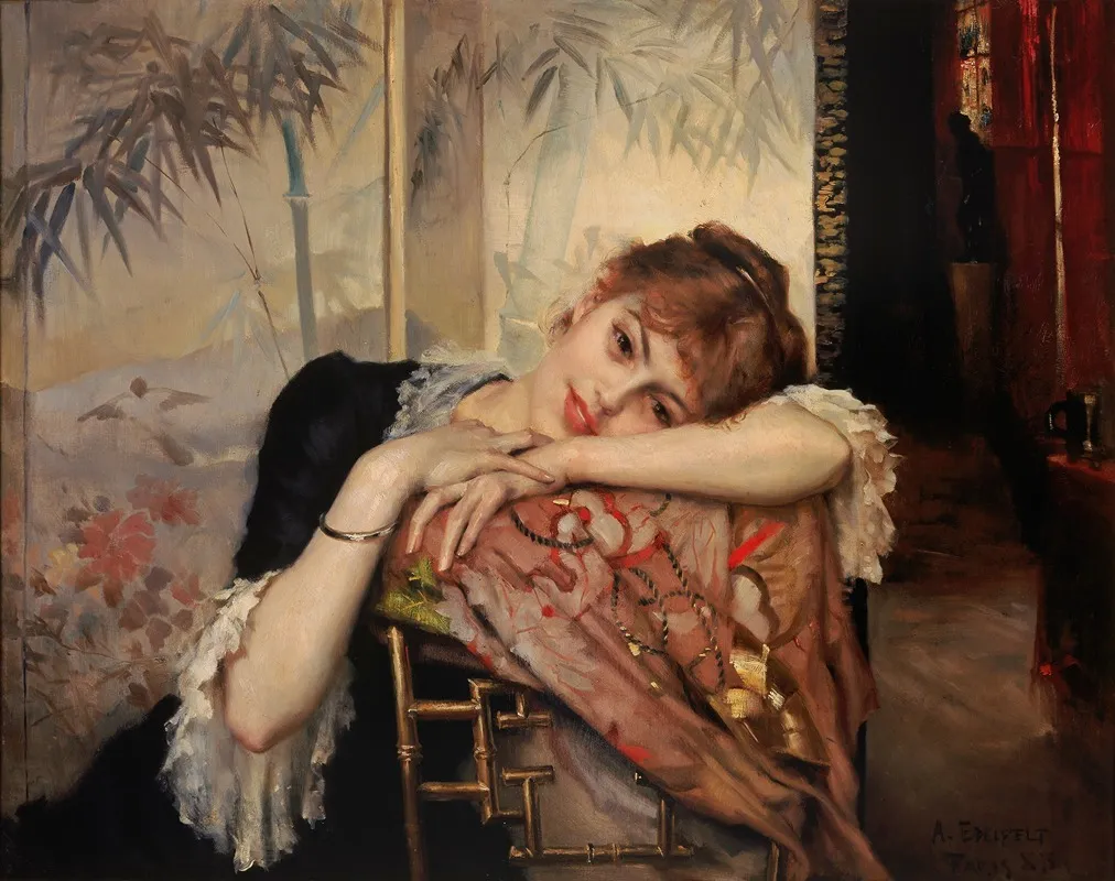 The Parisienne Virginie by Albert Edelfelt - Canvas Print