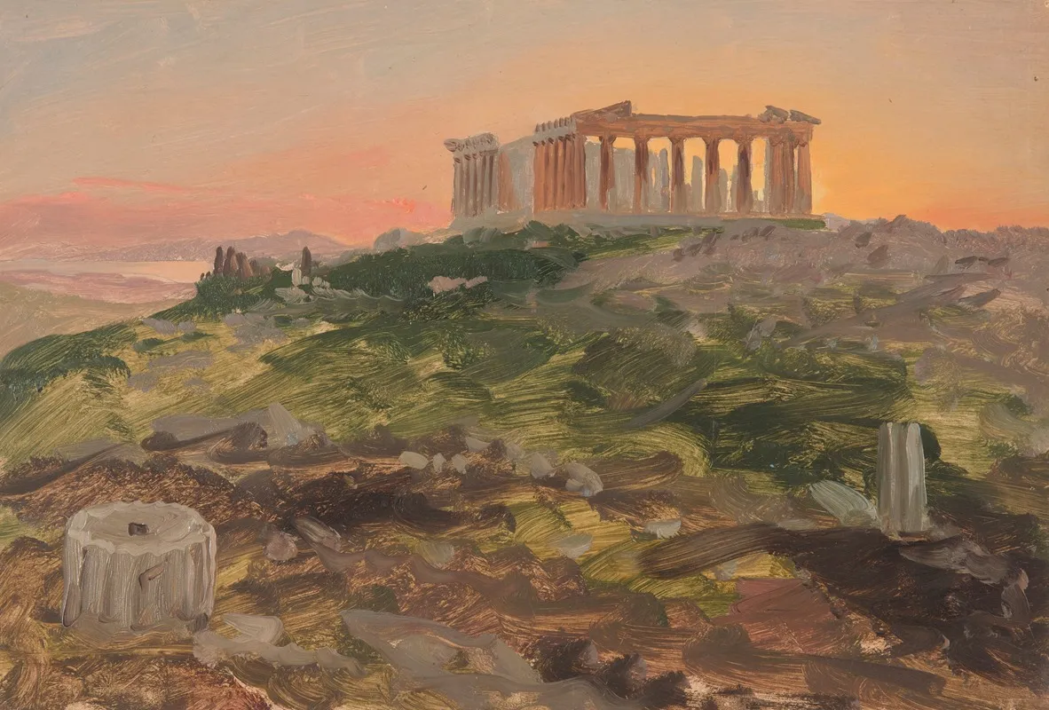 The Parthenon From The Southeast by Frederic Edwin Church - Canvas Print