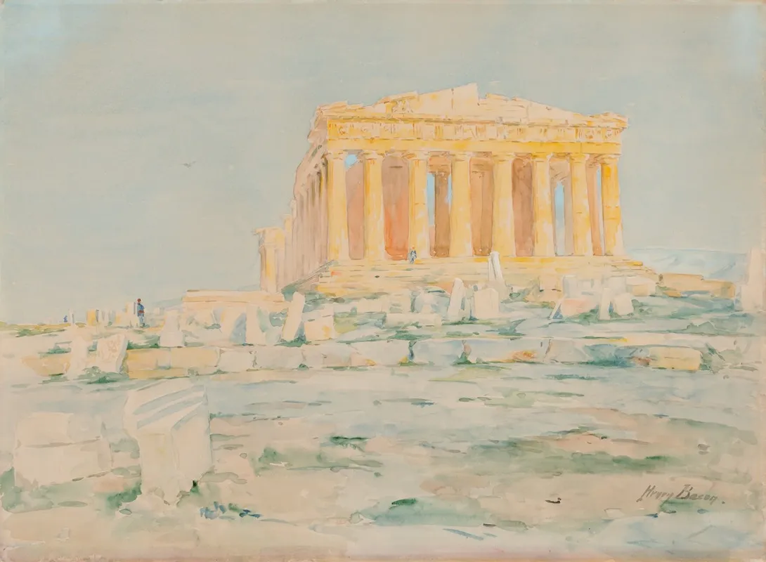 The Parthenon West Facade by Henry Bacon - Canvas Print