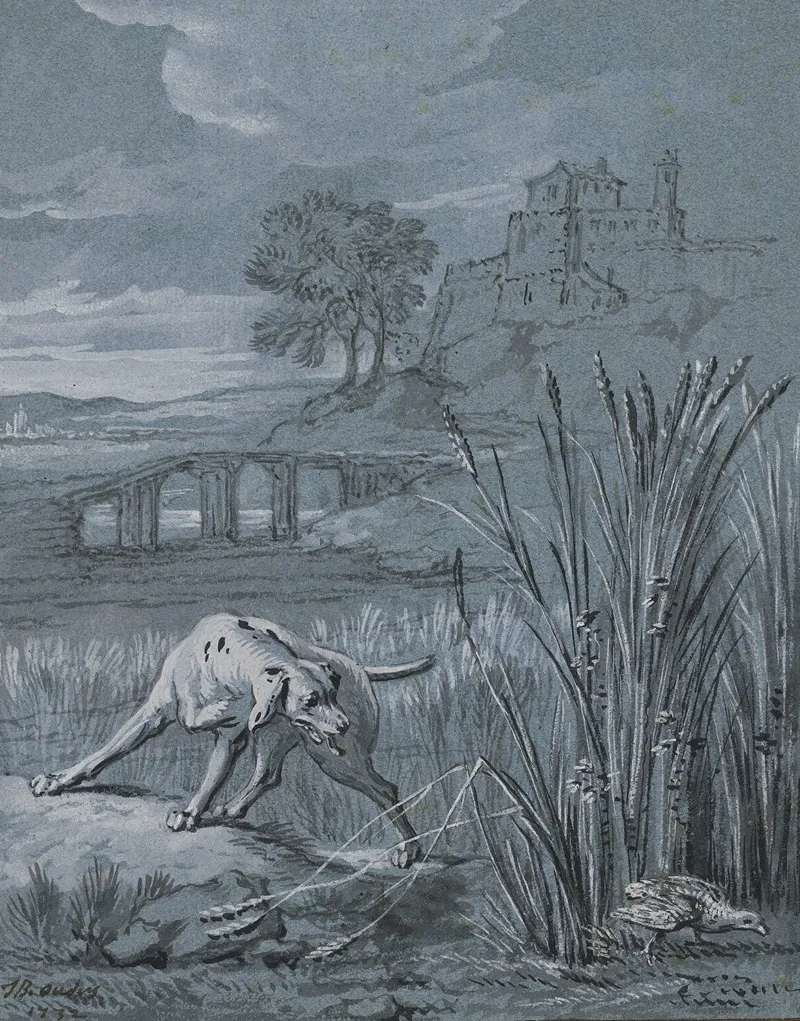 The Partridge Saves Her Young by Jean-Baptiste Oudry - Canvas Print