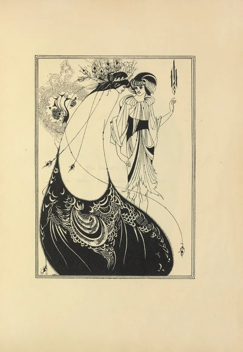 The Peacock Skirt From Salome by Aubrey Vincent Beardsley - Canvas Print
