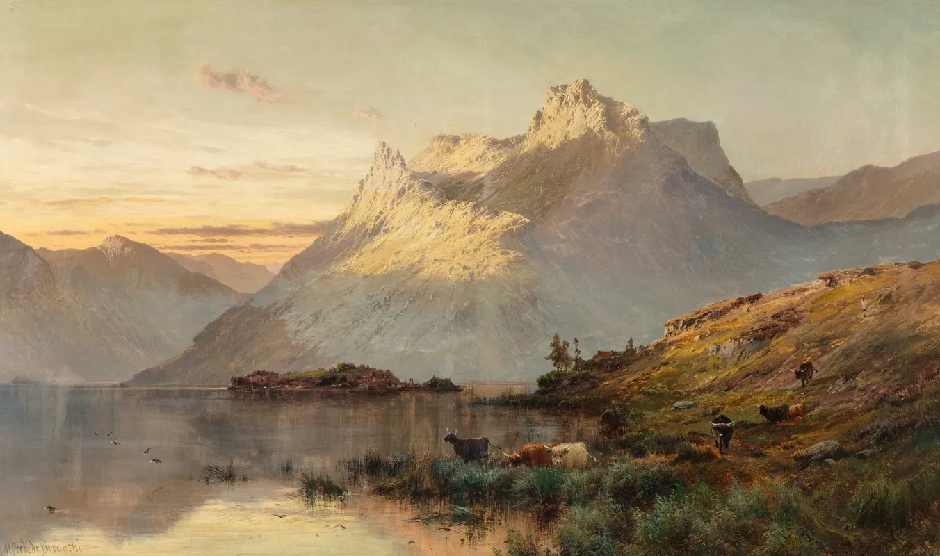 The Peaks Of The Western Highlands by Alfred de Bréanski - Canvas Print