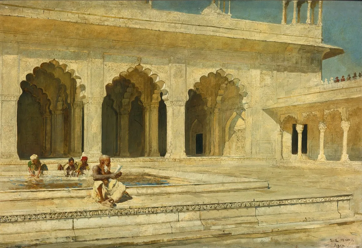 The Pearl Mosque Agra by Edwin Lord Weeks - Canvas Print