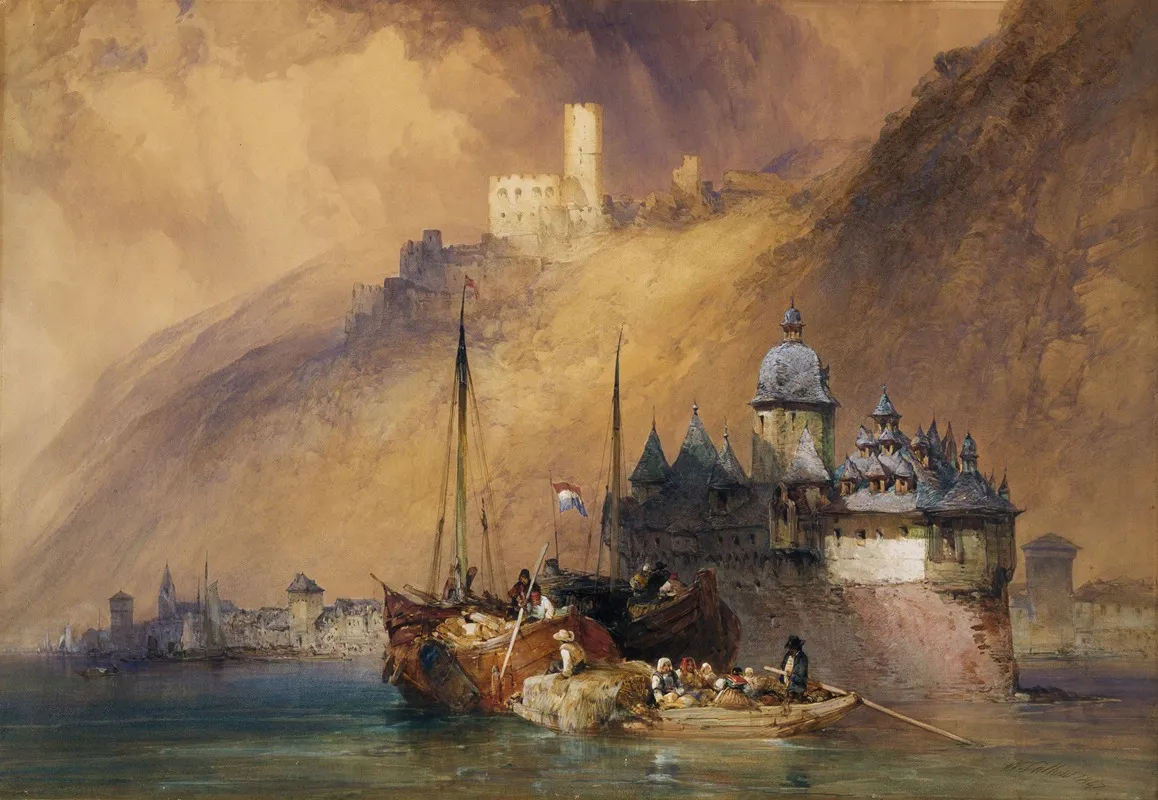 The Phalz Castle On The Rhine by William Callow - Canvas Print