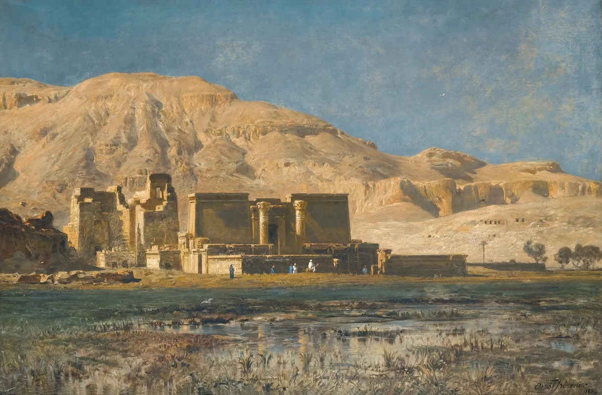 The Plain Of Thebes by Ernest Karl Eugen Koerner - Canvas Print