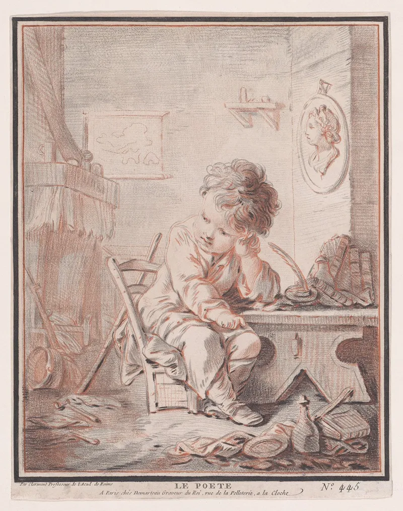 The Poet 2 by Gilles Demarteau the Elder - Canvas Print