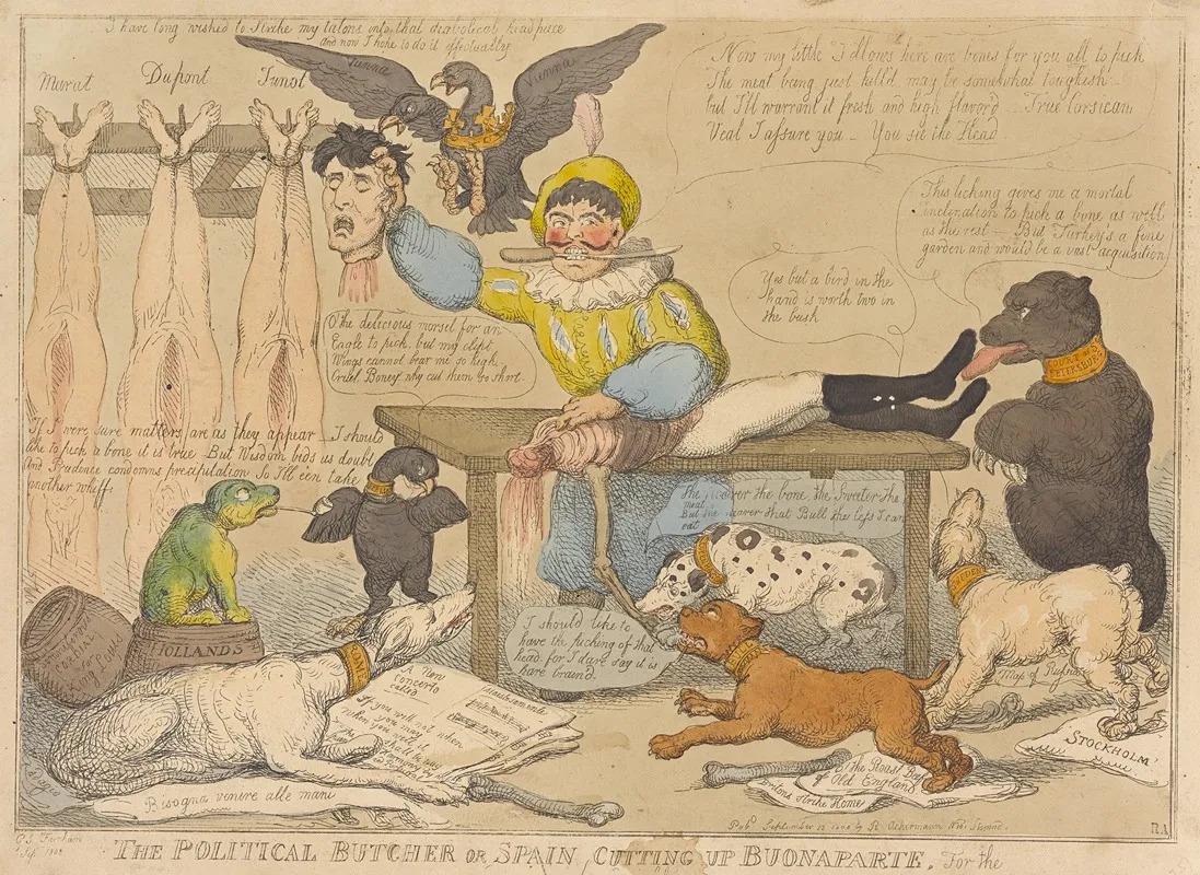 The Political Butcher Or Spain Cutting Up Buonaparte For The Benefit Of Ther Neighbours