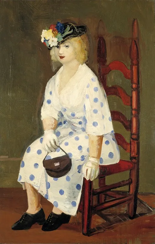 The Polka Dot Dress by George Luks - Canvas Print