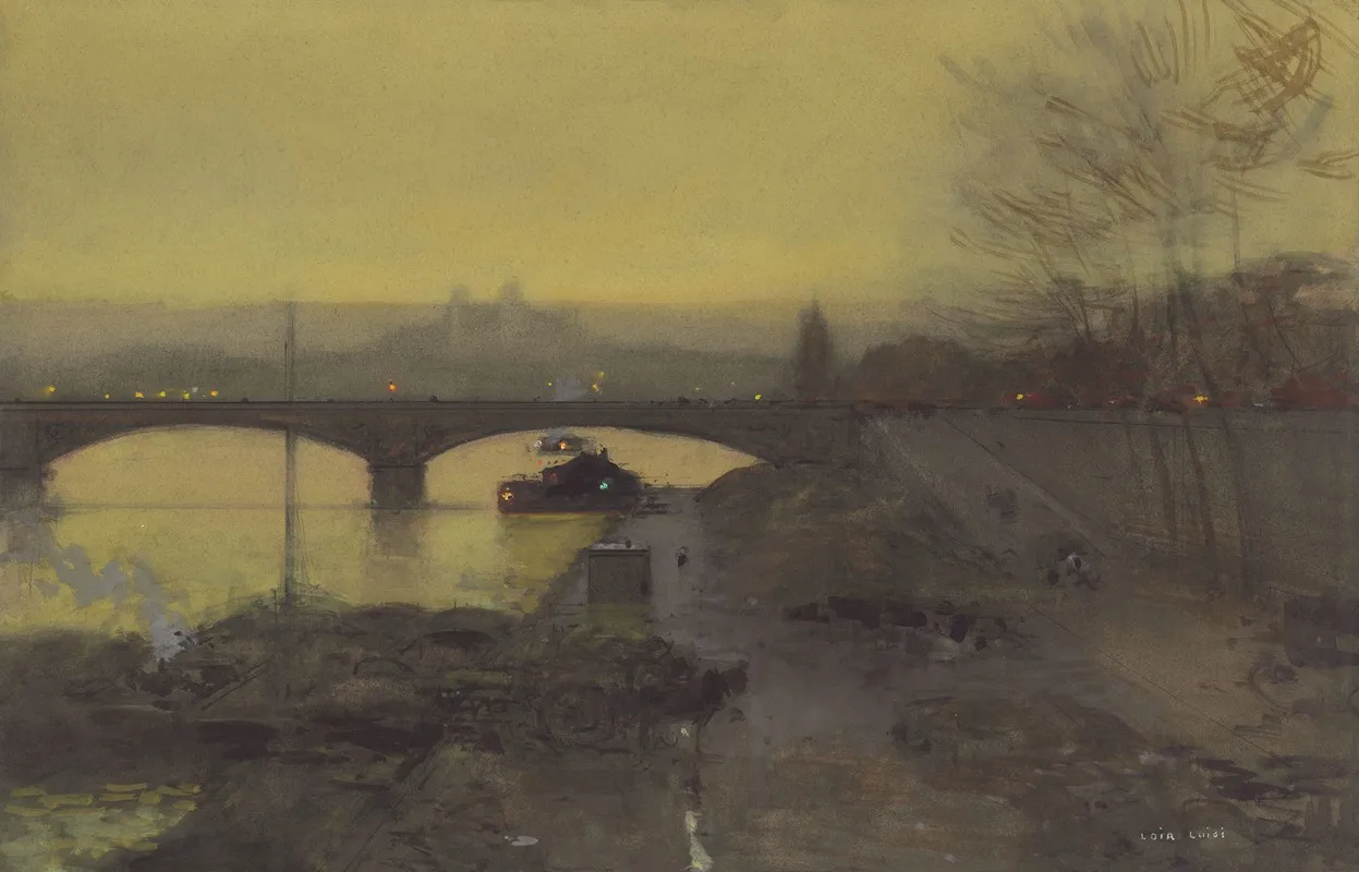The Pont Dalma At Twilight by Luigi Loir - Canvas Print