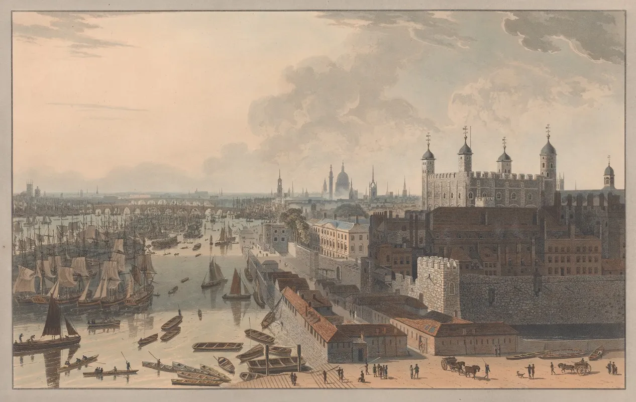 The Pool And The Tower by William Daniell - Canvas Print