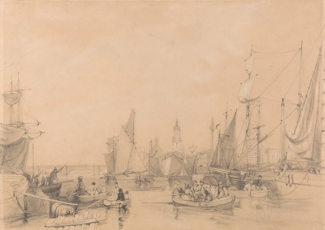 The Port Of London 2 by William Parrott - Canvas Print