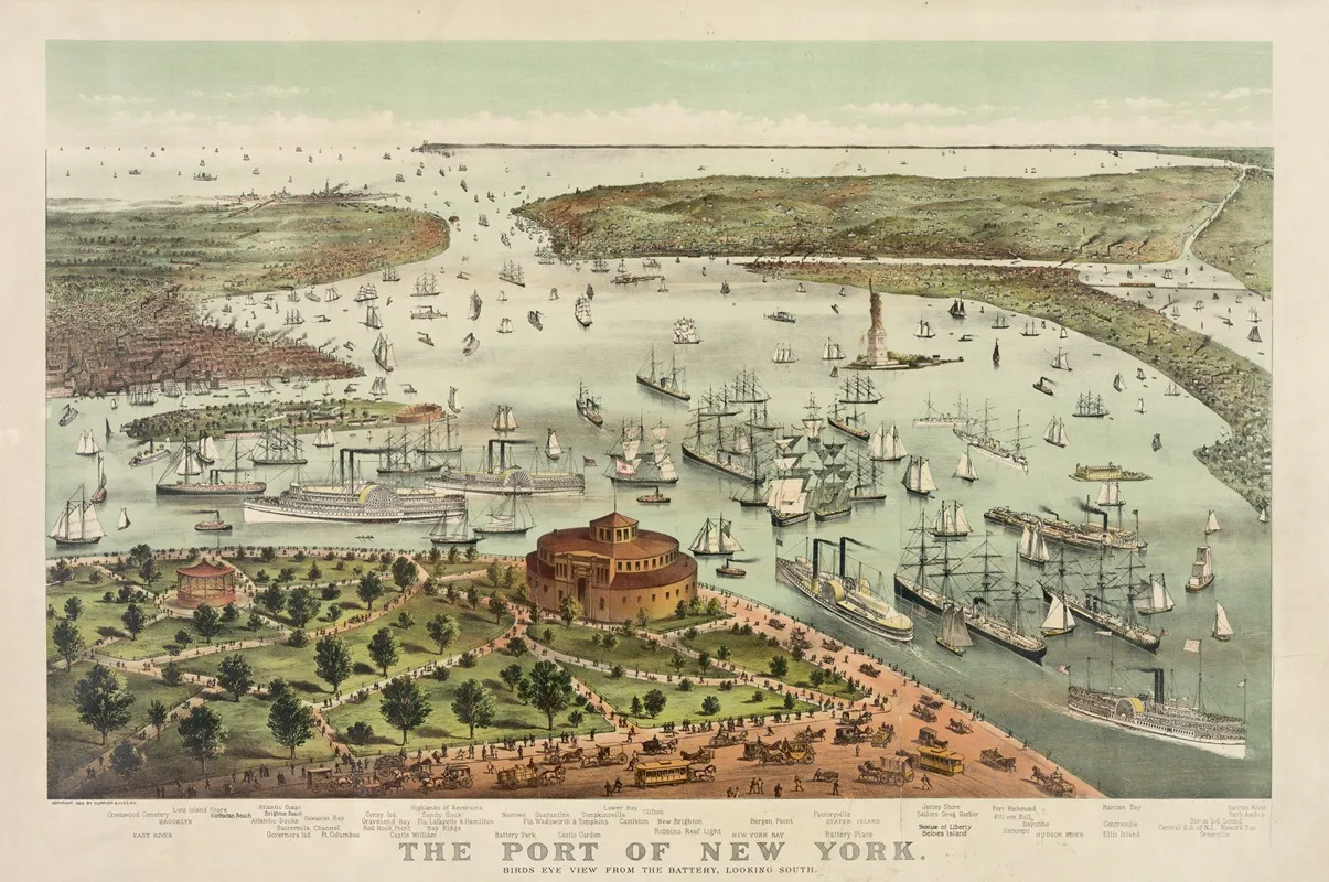 The Port Of New York Birds Eye View From The Battery Looking South 2