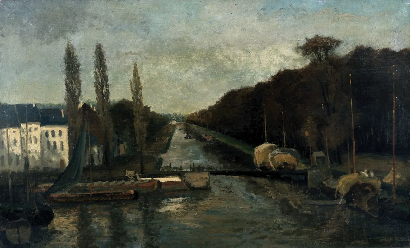 The Porte Du Rivage In Brussels by Alphonse Asselbergs - Canvas Print