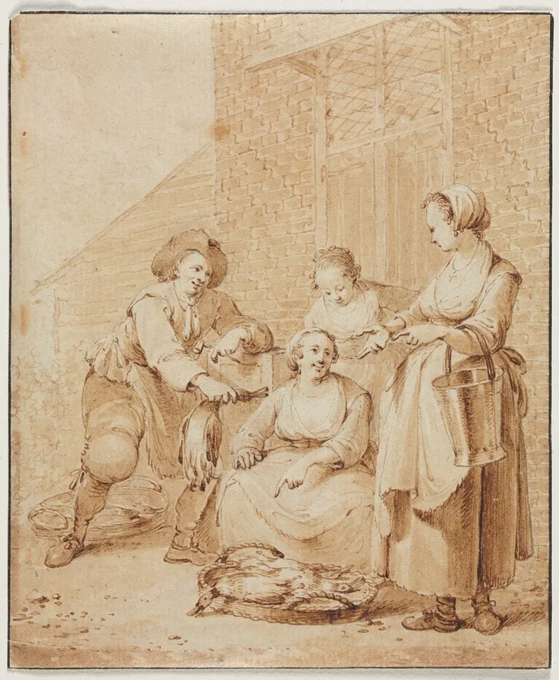 The Poultry Woman by Hendrik Meijer - Canvas Print