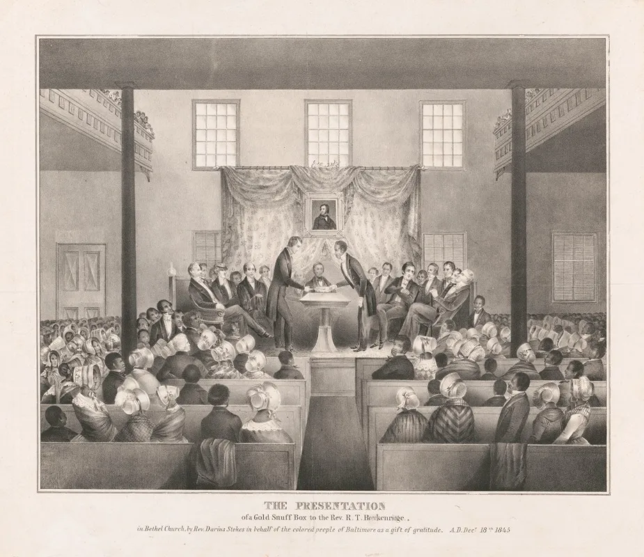 The Presentation Of A Gold Snuff Box To The Rev R T Breckenridge