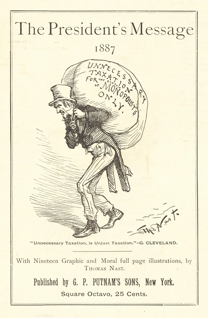 The Presidents Message 1887 Unnecessary Taxation For The Benefit Of Monopolists Only