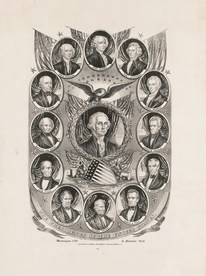 The Presidents Of The United States Washington 1789 To Fillmore 1850