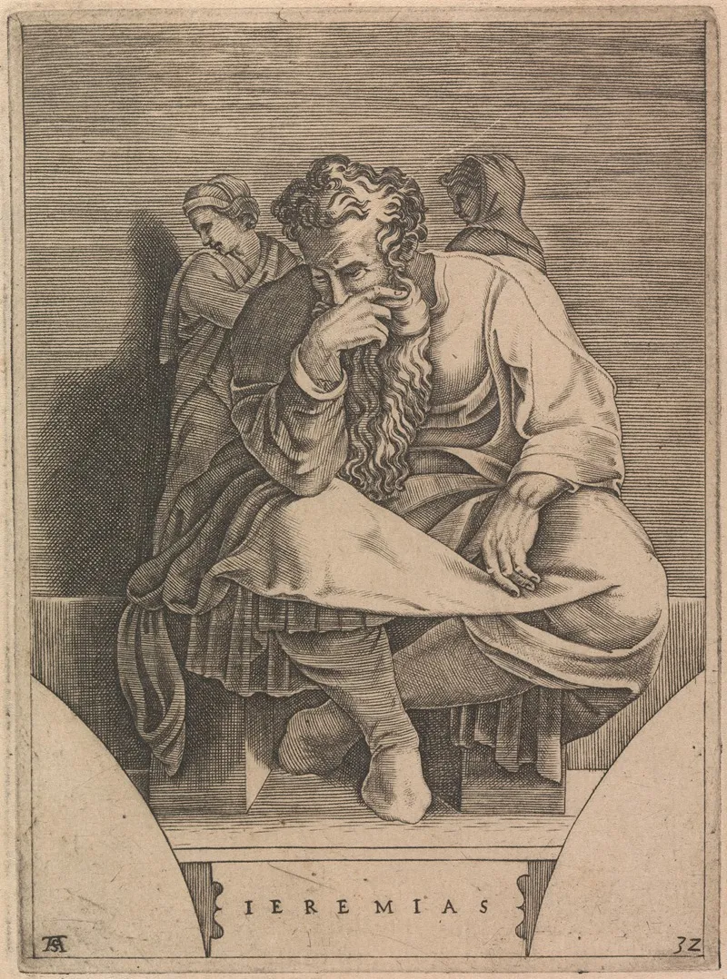 The Prophet Jeremiah 4 by Adamo Scultori - Canvas Print