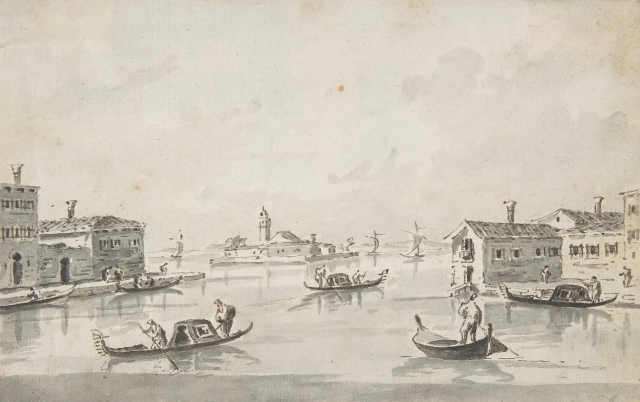 The Punta Di San Giobbe With The Island Of San Secondo In The Distance 2 by Giacomo Guardi - Canvas Print