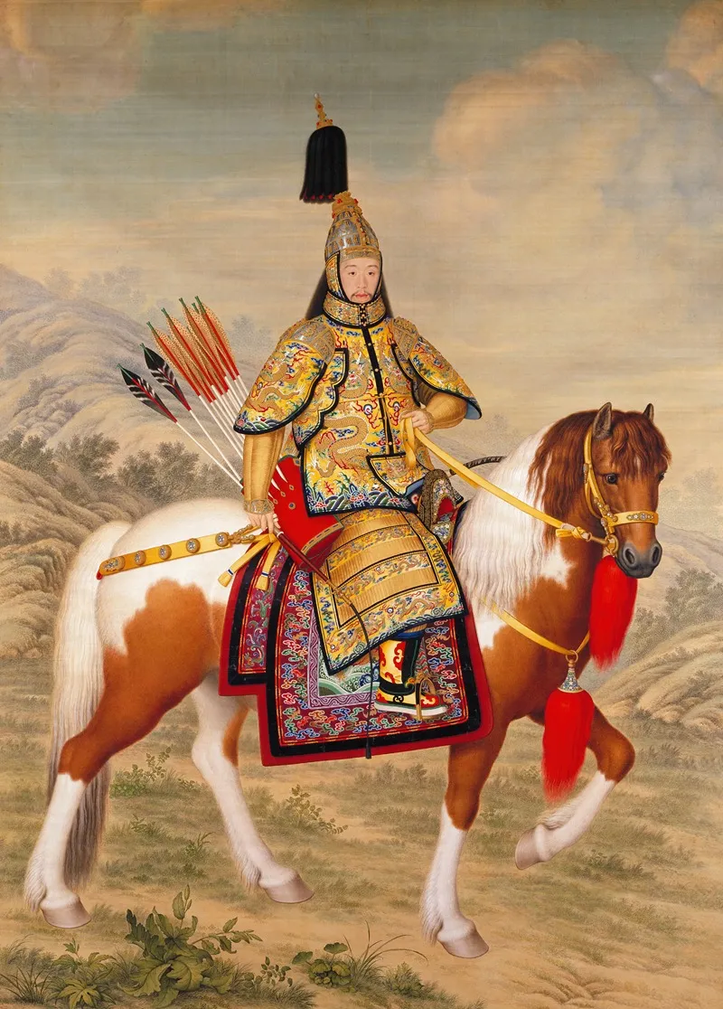 The Qianlong Emperor In Ceremonial Armour On Horseback