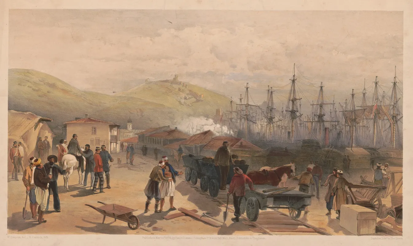 The Railway At Balaklava Looking South 2 by William Simpson - Canvas Print