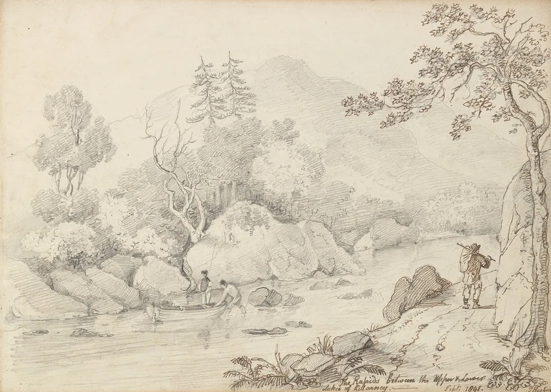 The Rapids Between The Upper And Lower Lakes Of Killarney September 1841