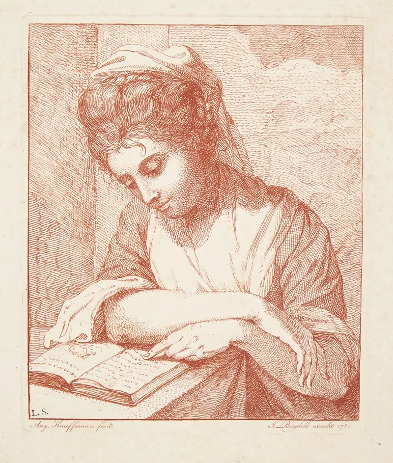 The Reading Girl by Angelica Kauffmann - Canvas Print