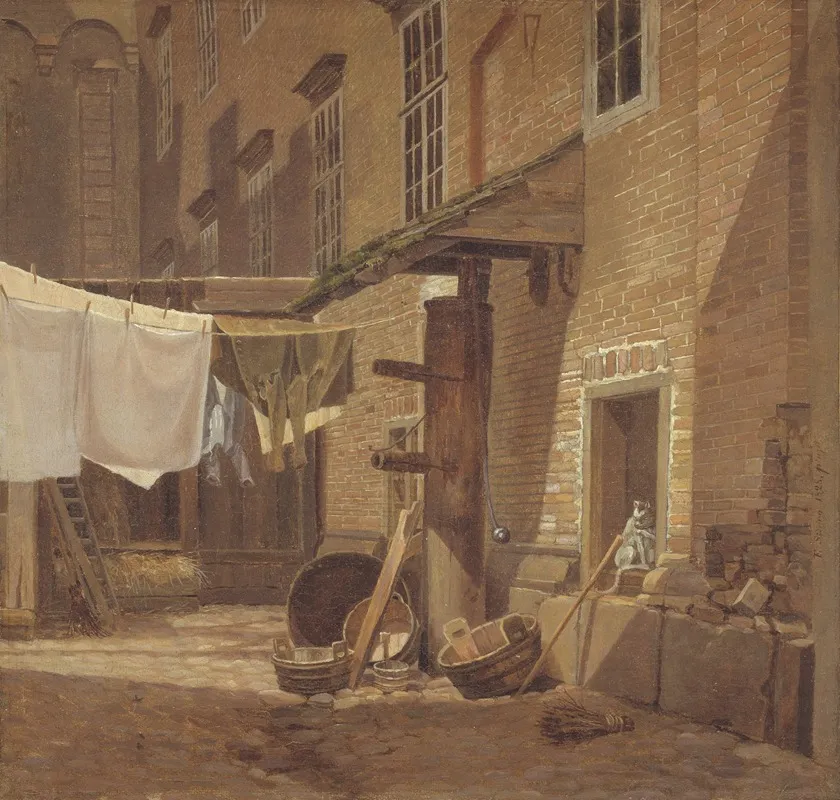 The Rear Courtyard Of Charlottenborg Palace by Frederik Sødring - Canvas Print
