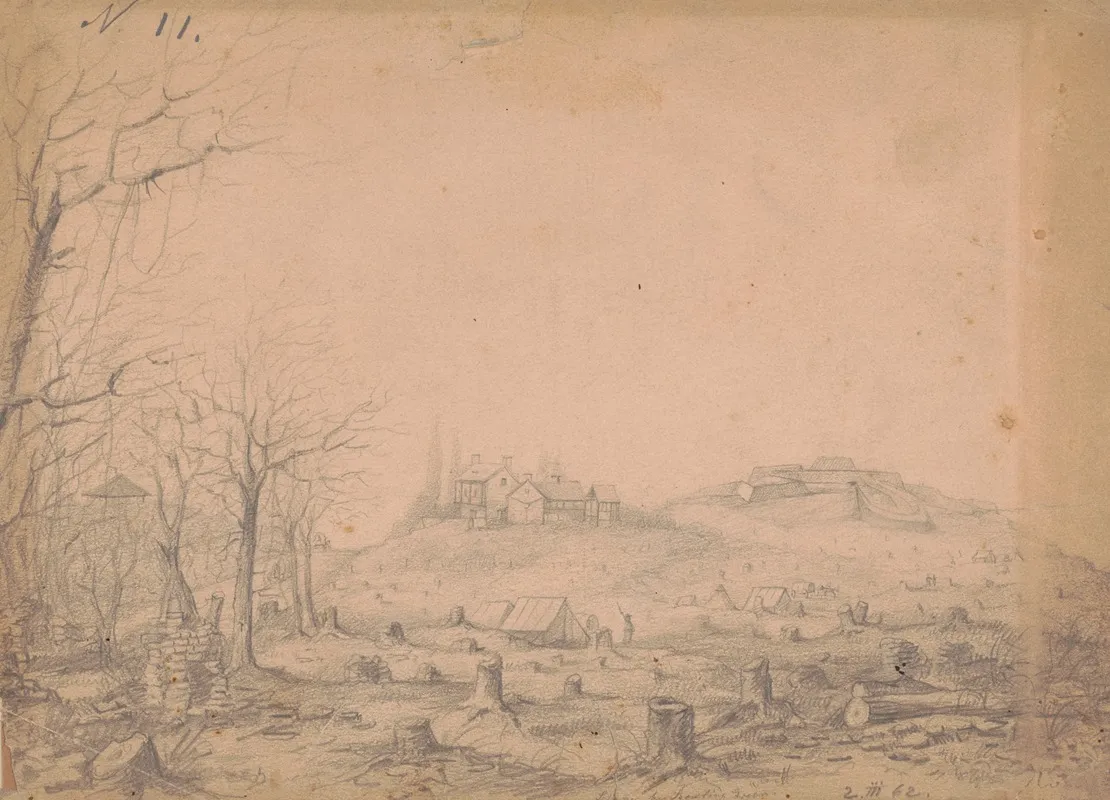 The Rebel Fort Beauregard Near Bowling Green Kentucky March 2 1862 by Adolph Metzner - Canvas Print