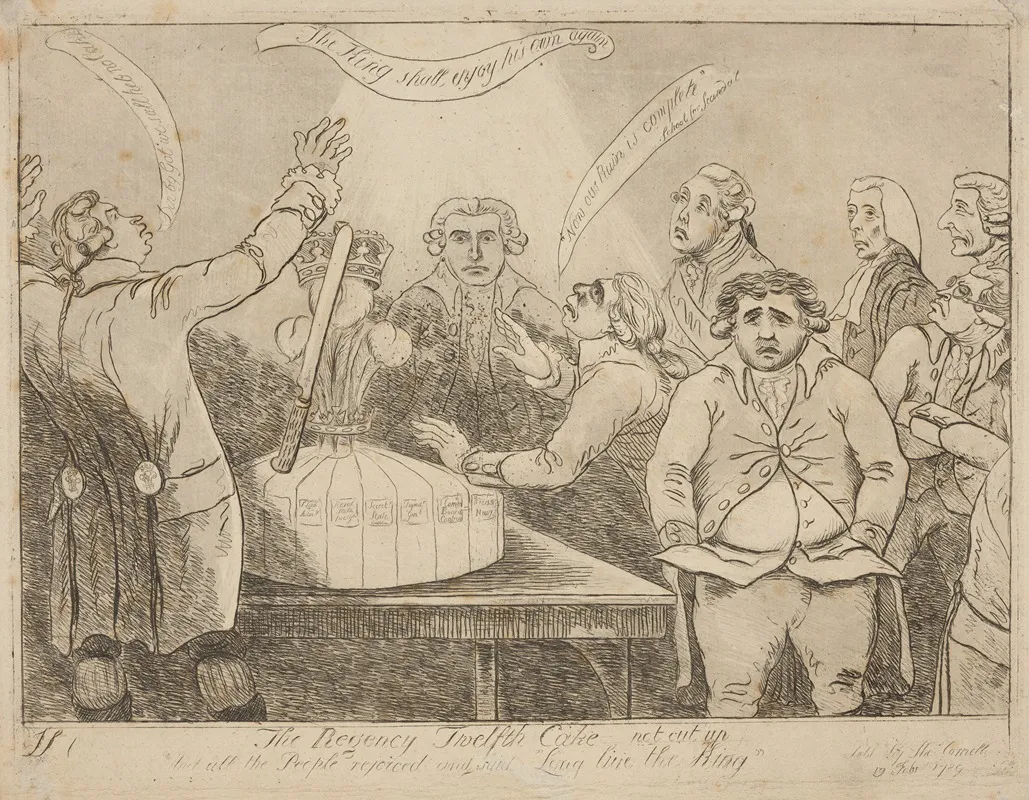 The Regency Twelfth Cake Not Cut Up by James Sayers - Canvas Print