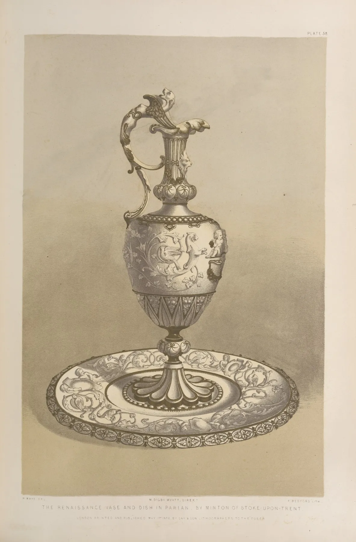 The Renaissance Vase And Dish In Parian