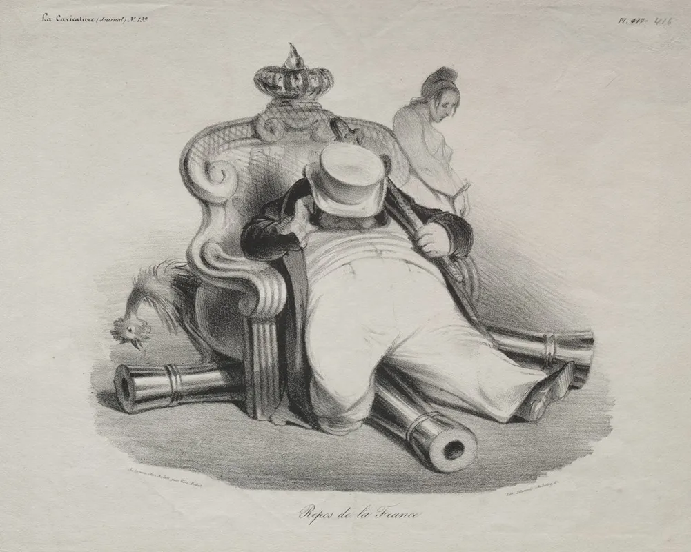 The Repose Of France by Honoré Daumier - Canvas Print