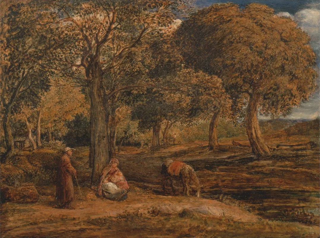 The Rest On The Flight Into Egypt 13 by John Linnell - Canvas Print