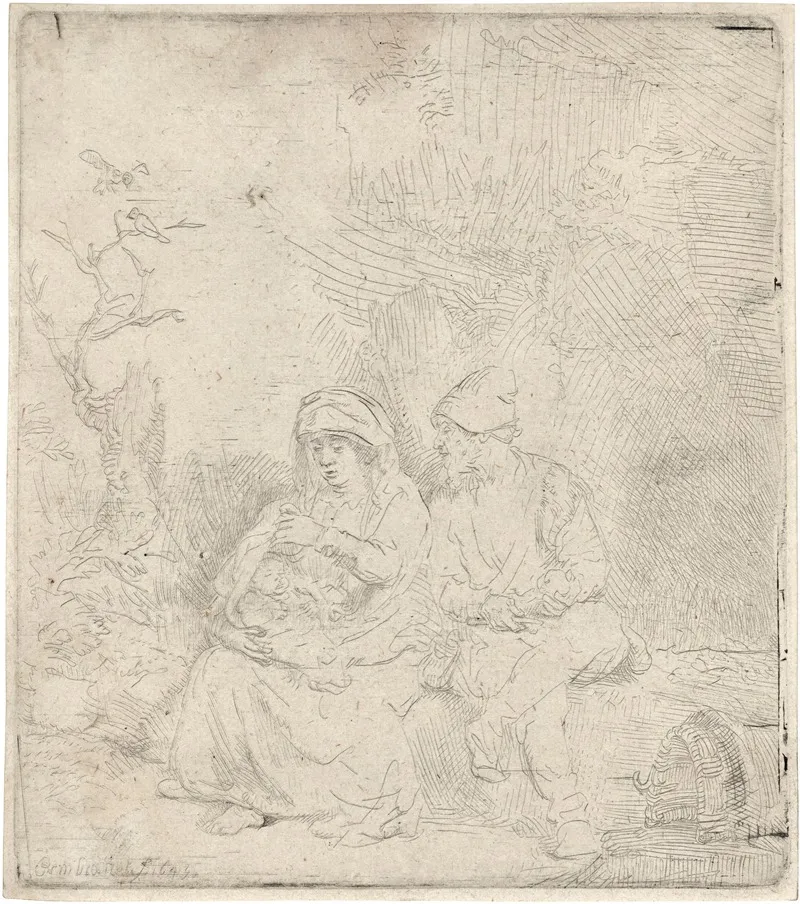 The Rest On The Flight Into Egypt 37 by Rembrandt van Rijn - Canvas Print