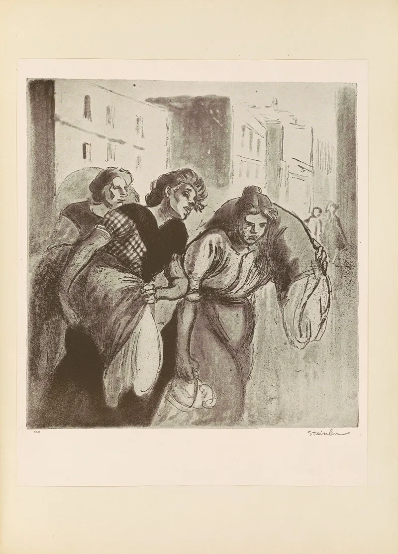 The Return From The Wash House by Théophile Alexandre Steinlen - Canvas Print