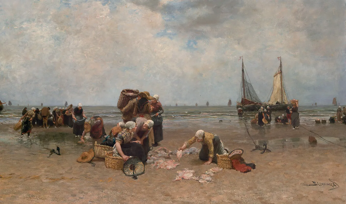 The Return Of The Fishing Fleet by Bernardus Johannes Blommers - Canvas Print