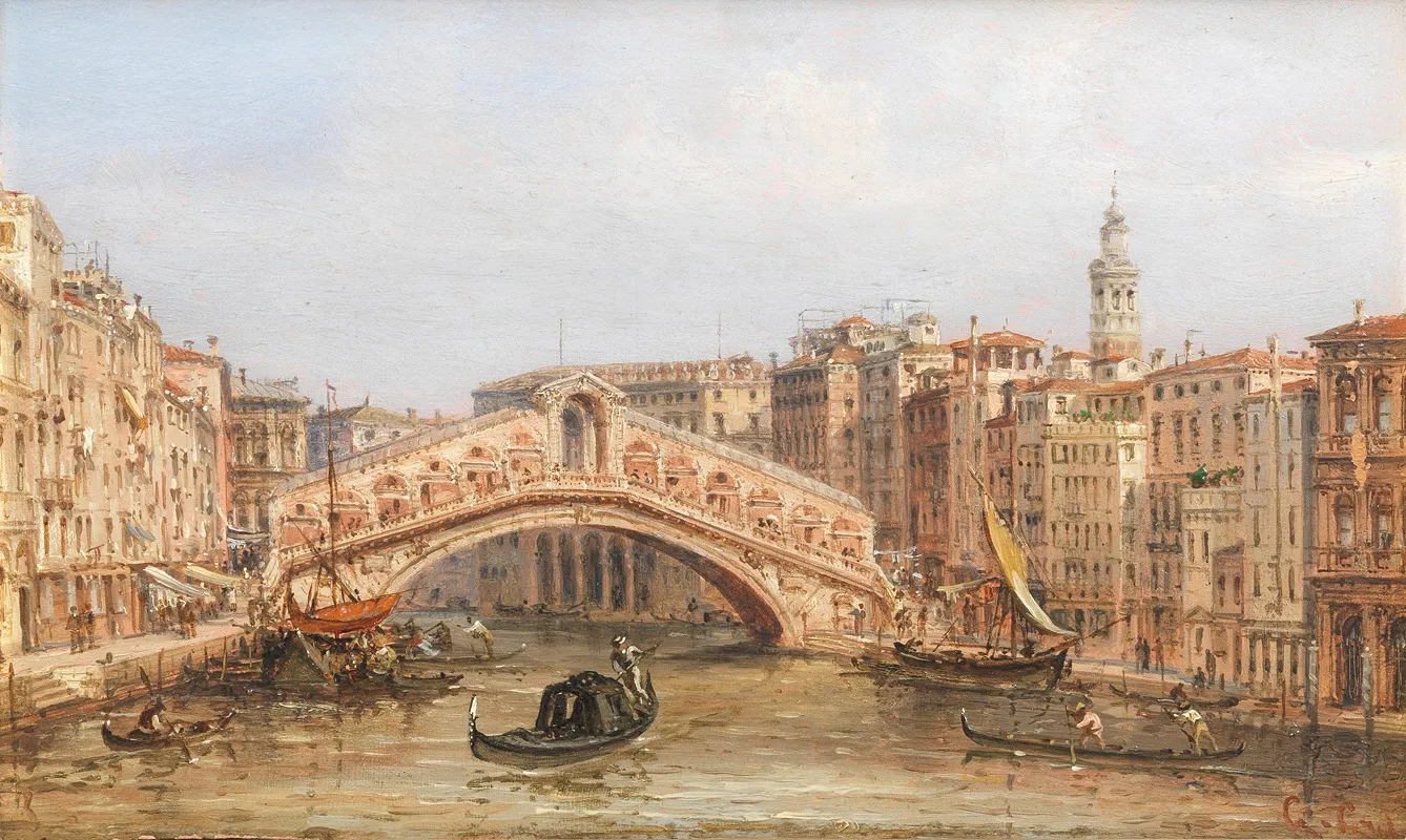The Rialto Bridge 4 by Giovanni Grubacs - Canvas Print