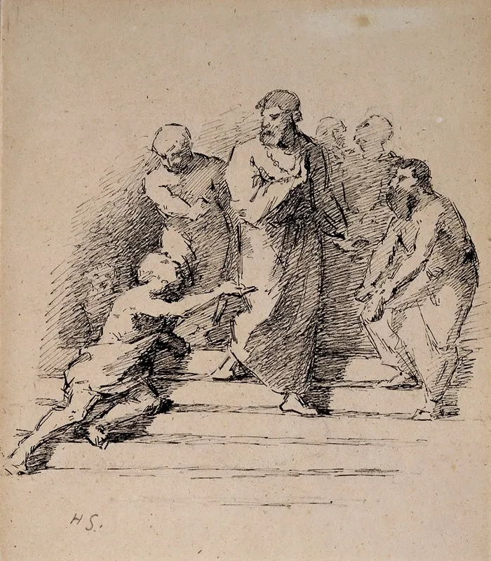 The Rich Man And Lazarus 2 by Helene Schjerfbeck - Canvas Print