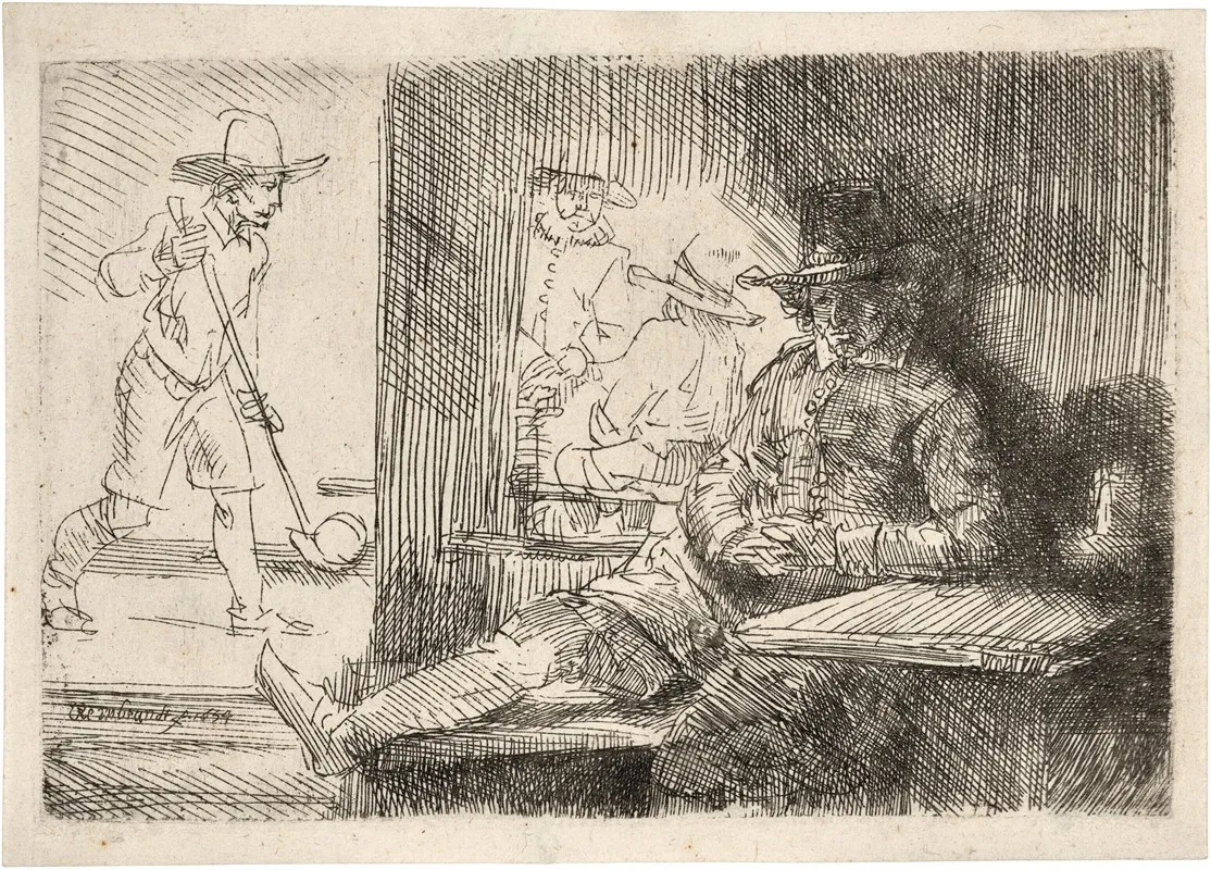 The Ringball Player Het Klosbaantje by Rembrandt van Rijn - Canvas Print
