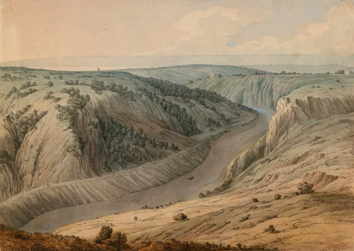 The River Avon Near Bristol Somerset From Saint Vincent Rock by Samuel Hieronymus Grimm - Canvas Print